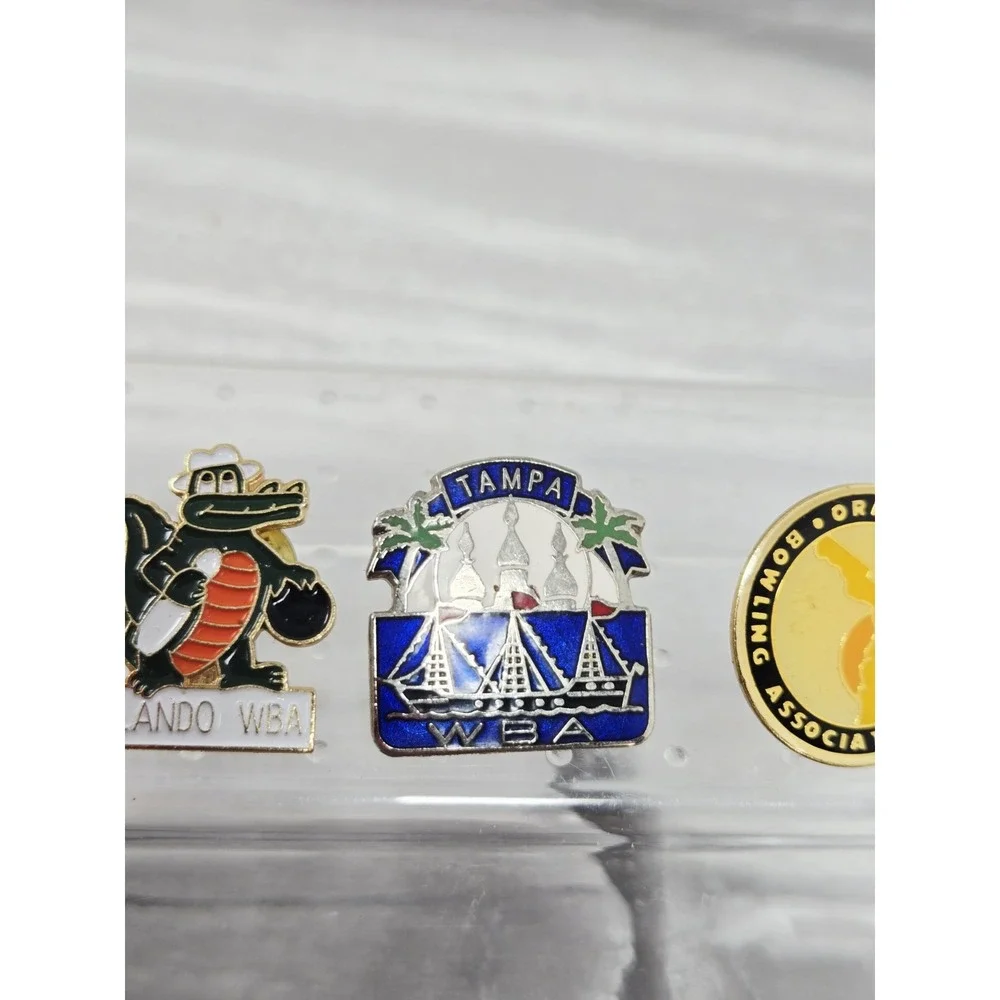 VTG Bowling Lapel Hat Pin‎ Lot Of 4 Metal Enamel Florida WBA GATOR